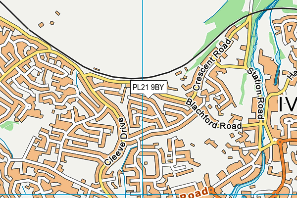 PL21 9BY map - OS VectorMap District (Ordnance Survey)