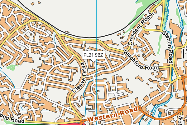 PL21 9BZ map - OS VectorMap District (Ordnance Survey)