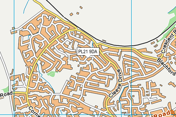 PL21 9DA map - OS VectorMap District (Ordnance Survey)