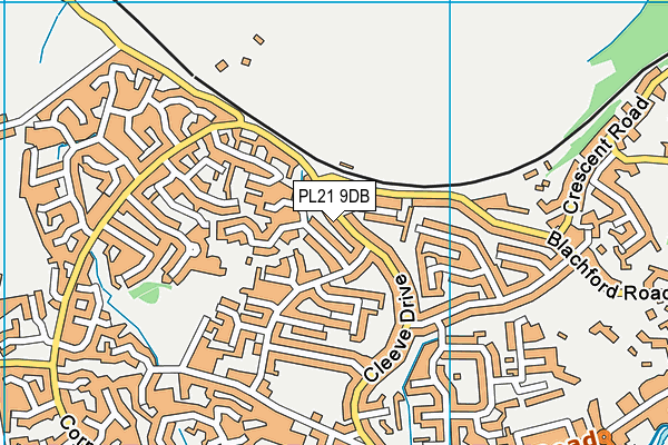 PL21 9DB map - OS VectorMap District (Ordnance Survey)