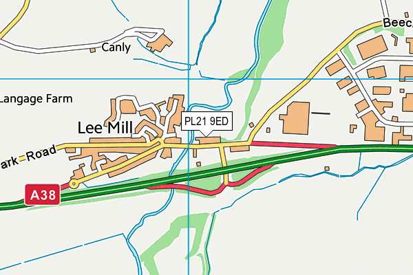 PL21 9ED map - OS VectorMap District (Ordnance Survey)