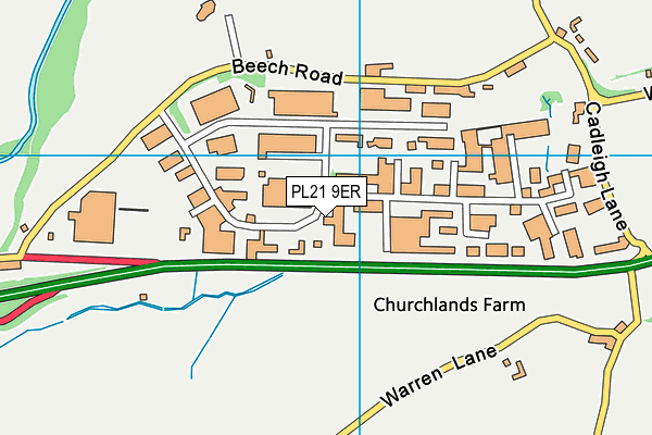 PL21 9ER map - OS VectorMap District (Ordnance Survey)