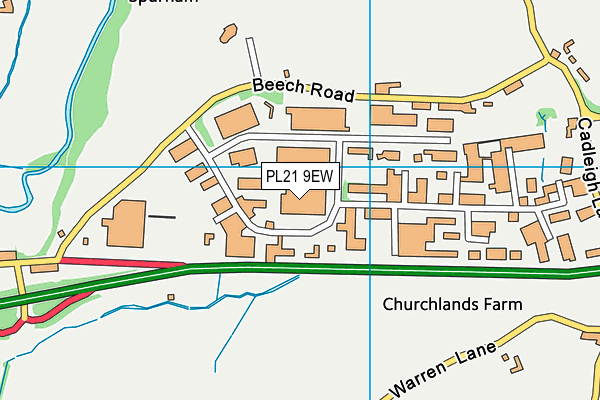 PL21 9EW map - OS VectorMap District (Ordnance Survey)