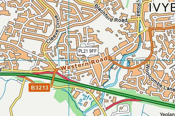 PL21 9FF map - OS VectorMap District (Ordnance Survey)