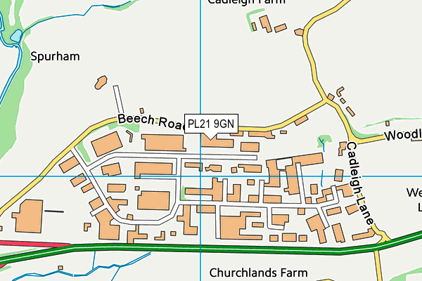 PL21 9GN map - OS VectorMap District (Ordnance Survey)