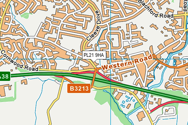 PL21 9HA map - OS VectorMap District (Ordnance Survey)