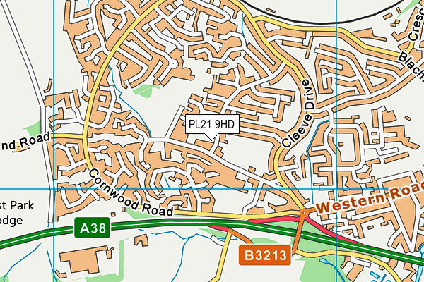 PL21 9HD map - OS VectorMap District (Ordnance Survey)