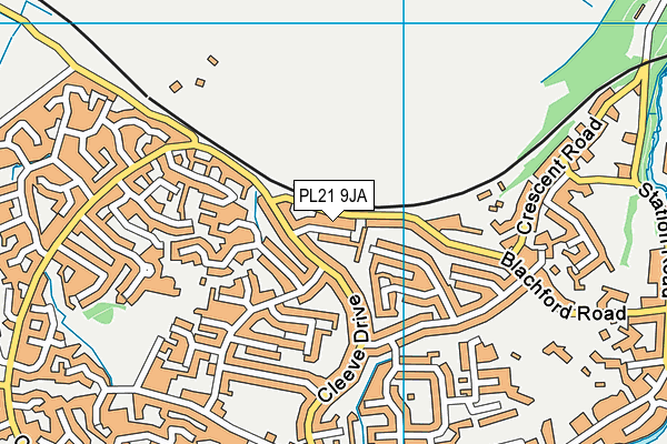 PL21 9JA map - OS VectorMap District (Ordnance Survey)