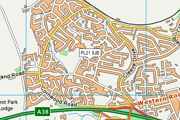 PL21 9JB map - OS VectorMap District (Ordnance Survey)