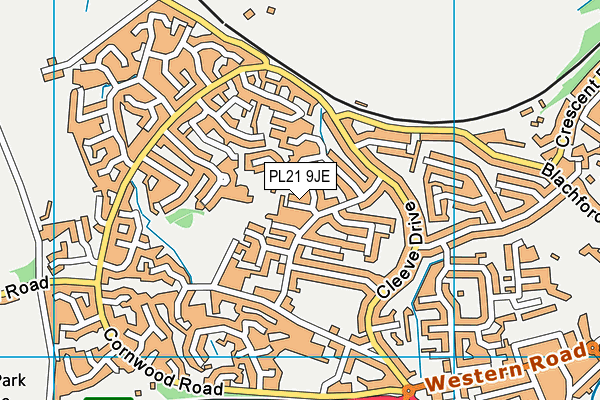 PL21 9JE map - OS VectorMap District (Ordnance Survey)