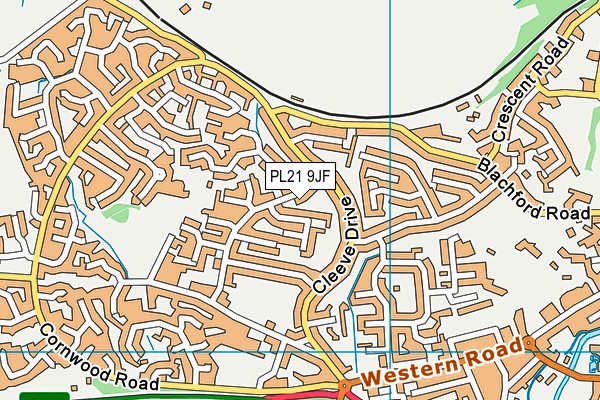 PL21 9JF map - OS VectorMap District (Ordnance Survey)