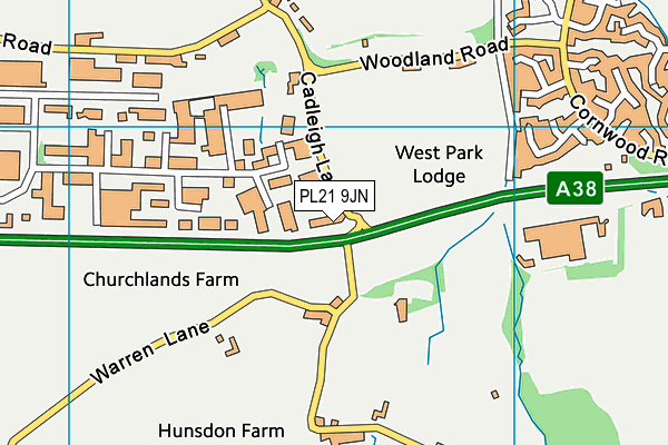 PL21 9JN map - OS VectorMap District (Ordnance Survey)