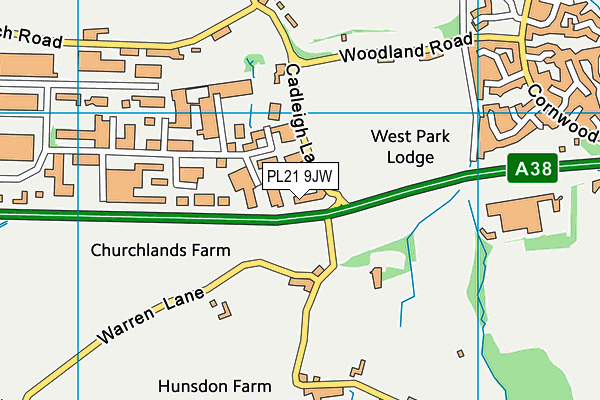 PL21 9JW map - OS VectorMap District (Ordnance Survey)