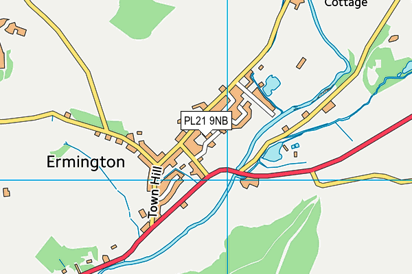 Ermington Playing Field map (PL21 9NB) - OS VectorMap District (Ordnance Survey)