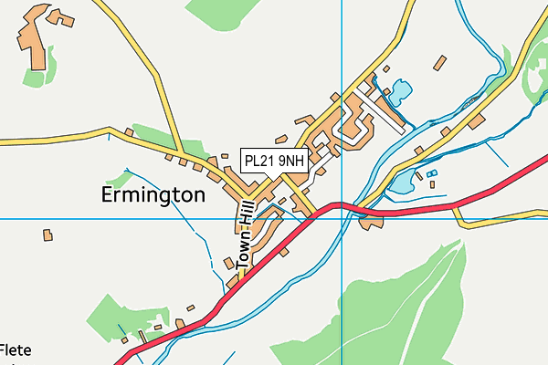 Ermington Primary School map (PL21 9NH) - OS VectorMap District (Ordnance Survey)
