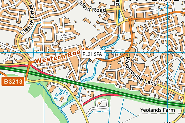 PL21 9PA map - OS VectorMap District (Ordnance Survey)