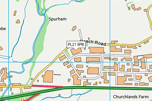 PL21 9PB map - OS VectorMap District (Ordnance Survey)