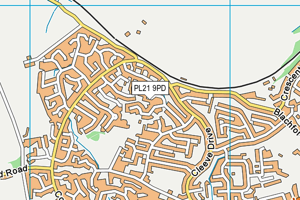 PL21 9PD map - OS VectorMap District (Ordnance Survey)