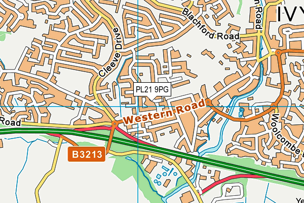 PL21 9PG map - OS VectorMap District (Ordnance Survey)