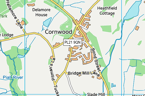 PL21 9QN map - OS VectorMap District (Ordnance Survey)