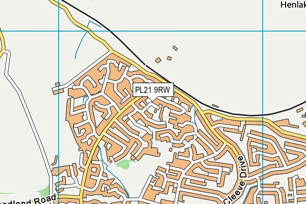 PL21 9RW map - OS VectorMap District (Ordnance Survey)