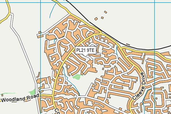 PL21 9TE map - OS VectorMap District (Ordnance Survey)