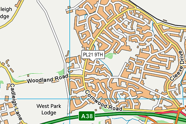 PL21 9TH map - OS VectorMap District (Ordnance Survey)