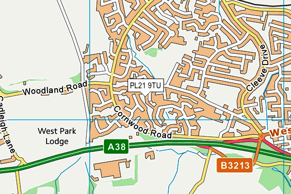 PL21 9TU map - OS VectorMap District (Ordnance Survey)