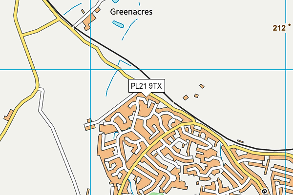 PL21 9TX map - OS VectorMap District (Ordnance Survey)