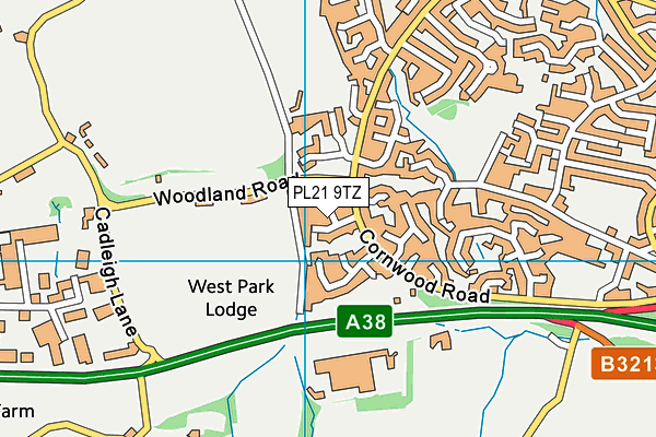 PL21 9TZ map - OS VectorMap District (Ordnance Survey)