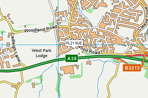 PL21 9UE map - OS VectorMap District (Ordnance Survey)