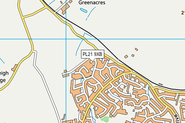 PL21 9XB map - OS VectorMap District (Ordnance Survey)