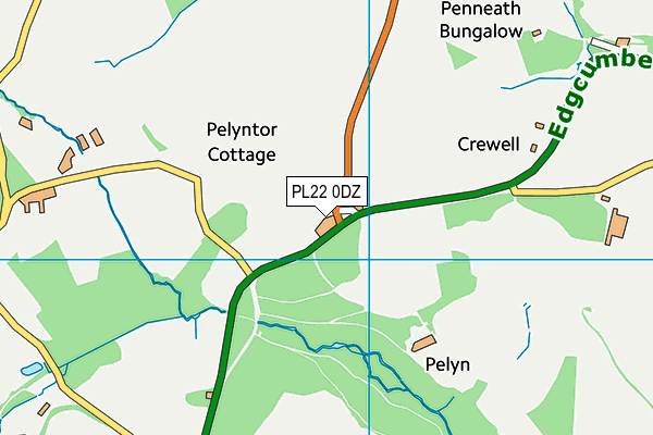 PL22 0DZ map - OS VectorMap District (Ordnance Survey)