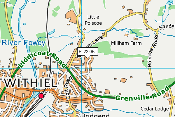 PL22 0EJ map - OS VectorMap District (Ordnance Survey)