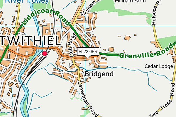 PL22 0ER map - OS VectorMap District (Ordnance Survey)