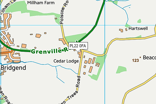 PL22 0FA map - OS VectorMap District (Ordnance Survey)