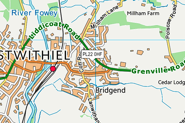 PL22 0HF map - OS VectorMap District (Ordnance Survey)