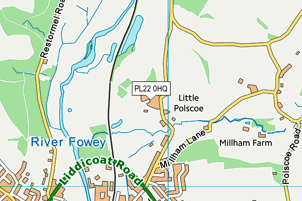 Lostwithiel Golf & Country Club (Closed) map (PL22 0HQ) - OS VectorMap District (Ordnance Survey)