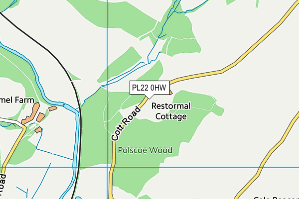 PL22 0HW map - OS VectorMap District (Ordnance Survey)