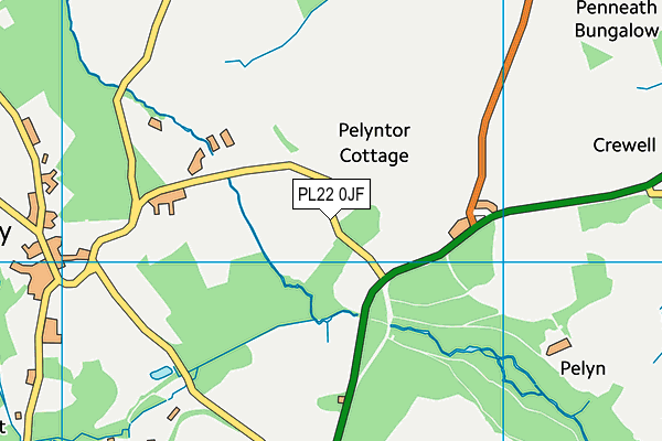 PL22 0JF map - OS VectorMap District (Ordnance Survey)