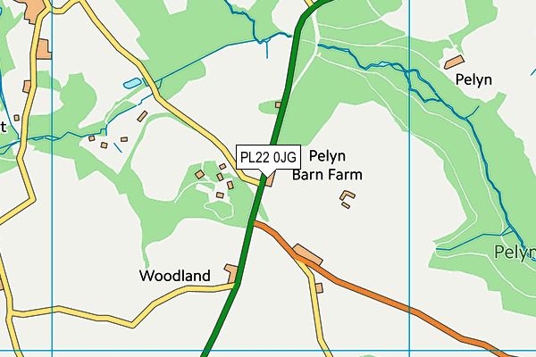 PL22 0JG map - OS VectorMap District (Ordnance Survey)