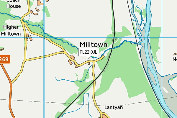 PL22 0JL map - OS VectorMap District (Ordnance Survey)