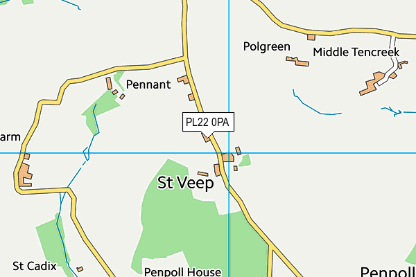 PL22 0PA map - OS VectorMap District (Ordnance Survey)