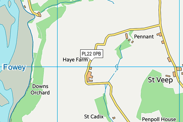 PL22 0PB map - OS VectorMap District (Ordnance Survey)