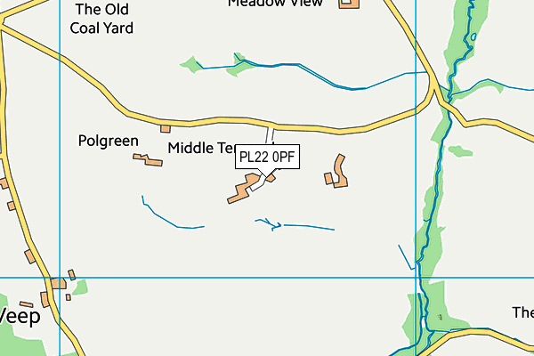 PL22 0PF map - OS VectorMap District (Ordnance Survey)