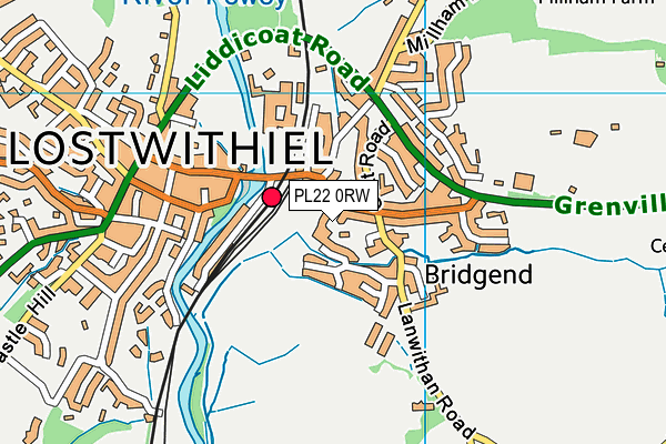 PL22 0RW map - OS VectorMap District (Ordnance Survey)