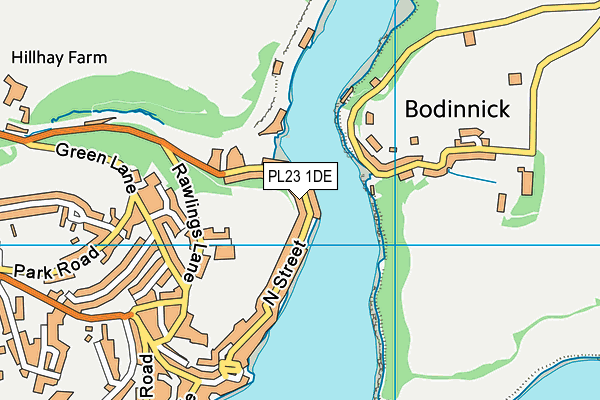 PL23 1DE map - OS VectorMap District (Ordnance Survey)