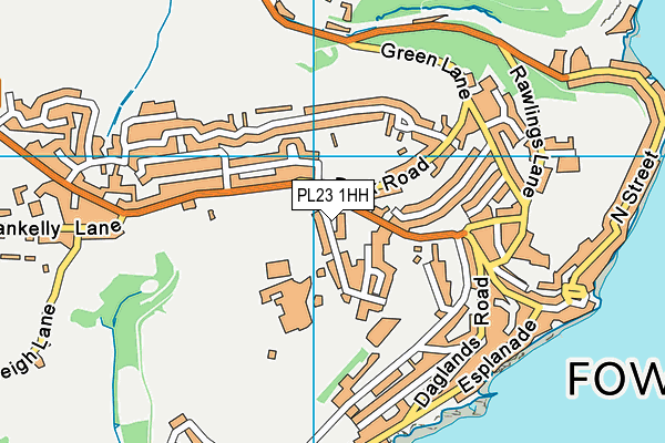 Fowey Primary School map (PL23 1HH) - OS VectorMap District (Ordnance Survey)
