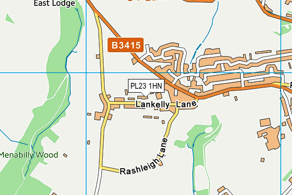 Lankelly Farm map (PL23 1HN) - OS VectorMap District (Ordnance Survey)
