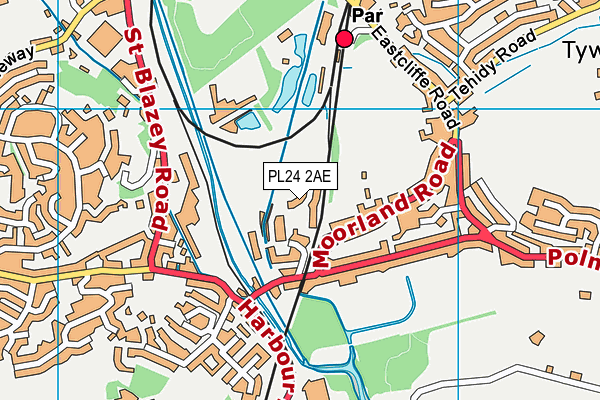 PL24 2AE map - OS VectorMap District (Ordnance Survey)